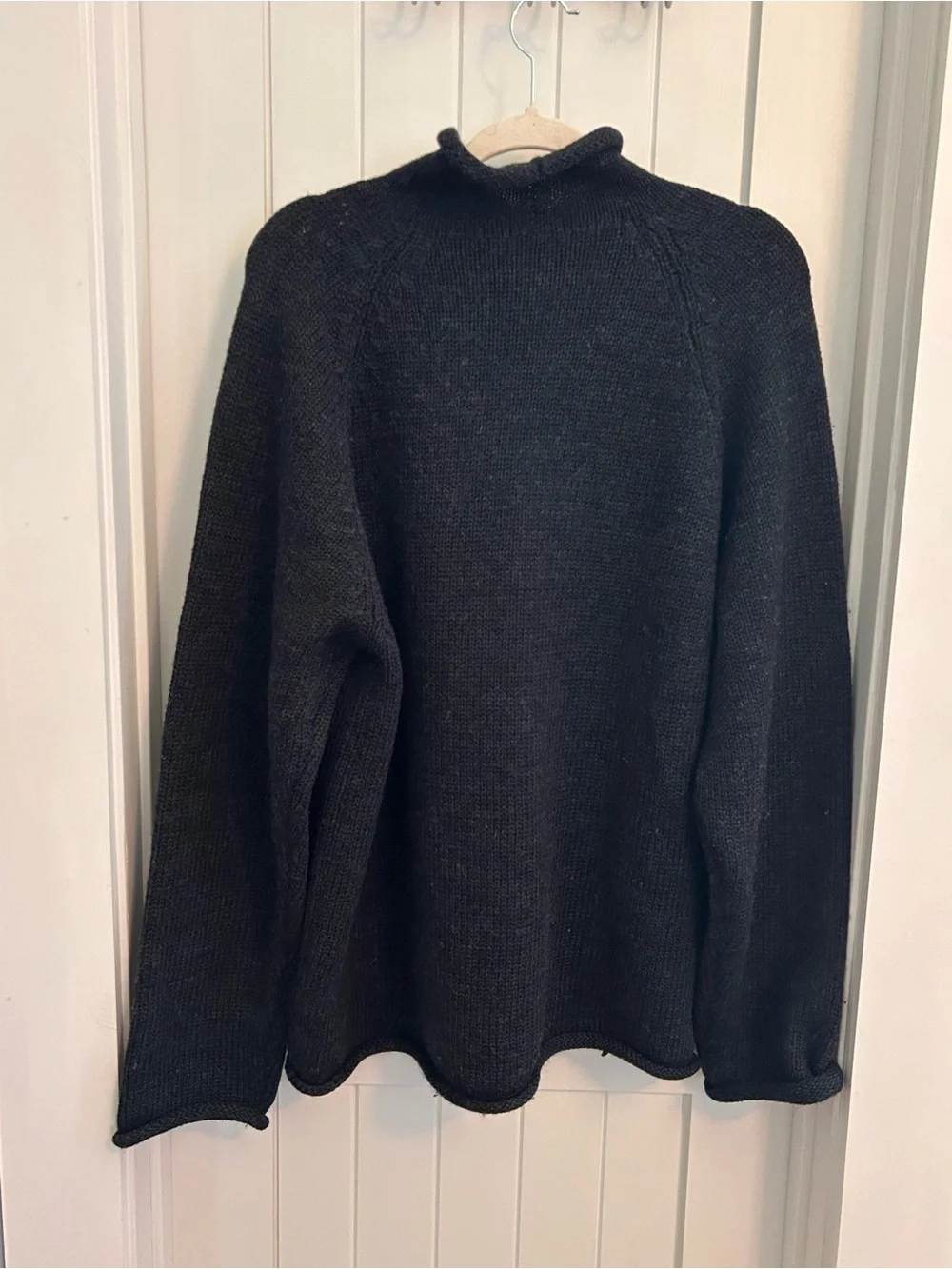 VTG Men’s J. Crew Roll Neck 100% Wool Sweater Dark Charcoal Gray Large Tall